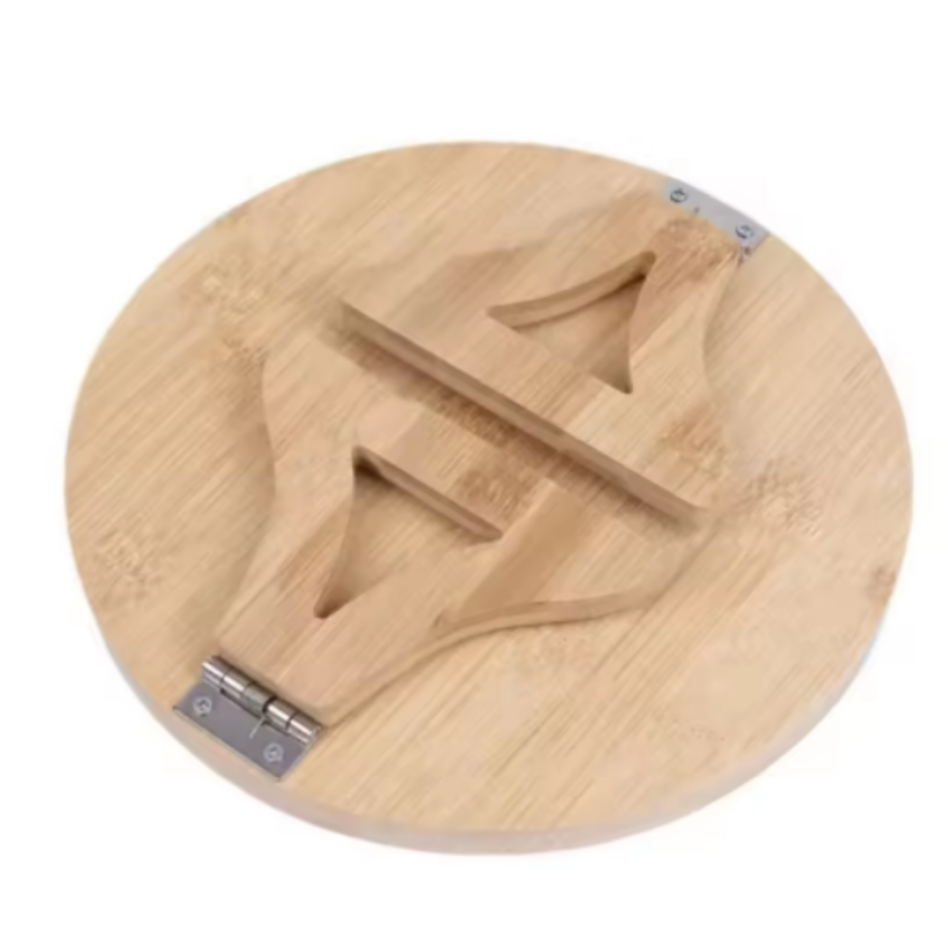 Striveira clip-on sofa tray underside showing foldable bamboo clip mechanism